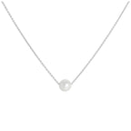 Collier en or blanc 9 carats et perles de 5 mm, 43 cm