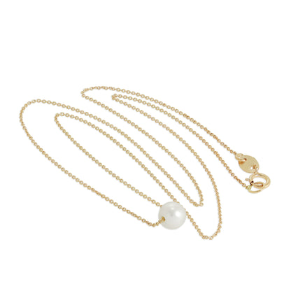 Collier en or rose 9 carats et perles de 5 mm, 43 cm