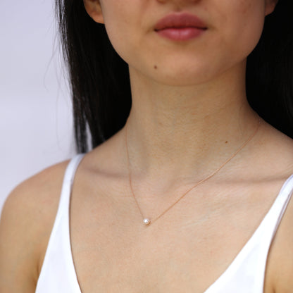 Collier en or rose 9 carats et perles de 5 mm, 43 cm