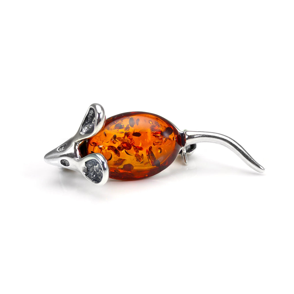 Broches souris en argent sterling et ambre de la Baltique - 3 couleurs