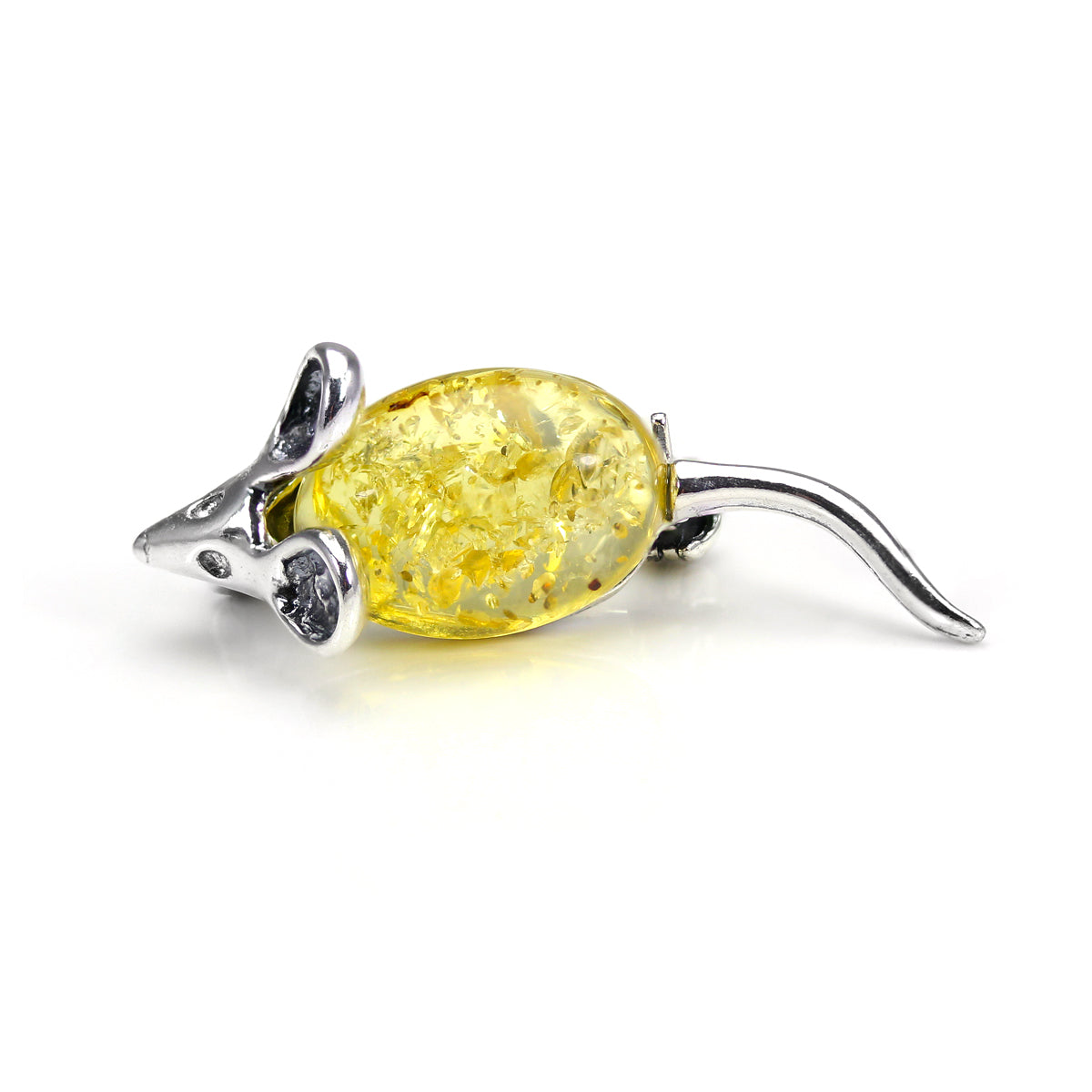 Broches souris en argent sterling et ambre de la Baltique - 3 couleurs