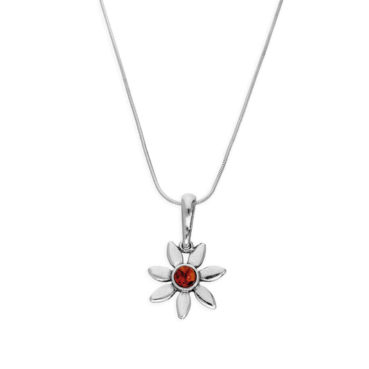 Collier avec pendentif en argent sterling et ambre de la Baltique, 35 à 55 cm