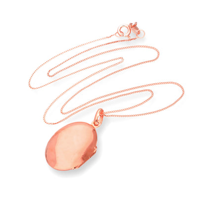 Médaillon ovale gravable en argent sterling plaqué or rose de 40 à 55 cm