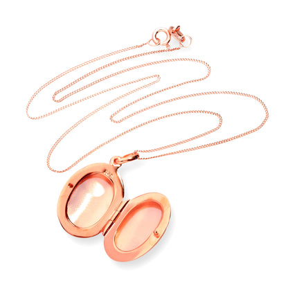 Médaillon ovale gravable en argent sterling plaqué or rose de 40 à 55 cm