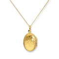 Médaillon ovale gravé en argent sterling plaqué or sur chaîne de 40 à 55 cm