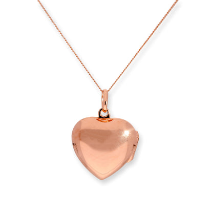 Médaillon en forme de cœur gravable en argent sterling plaqué or rose de 40 à 55 cm