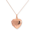 Médaillon en argent sterling plaqué or rose avec cœur gravé, 40 à 55 cm