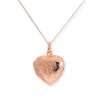 Médaillon en argent sterling plaqué or rose avec cœur gravé, 40 à 55 cm