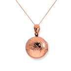 Médaillon rond gravé en argent sterling plaqué or rose de 45 à 55 cm