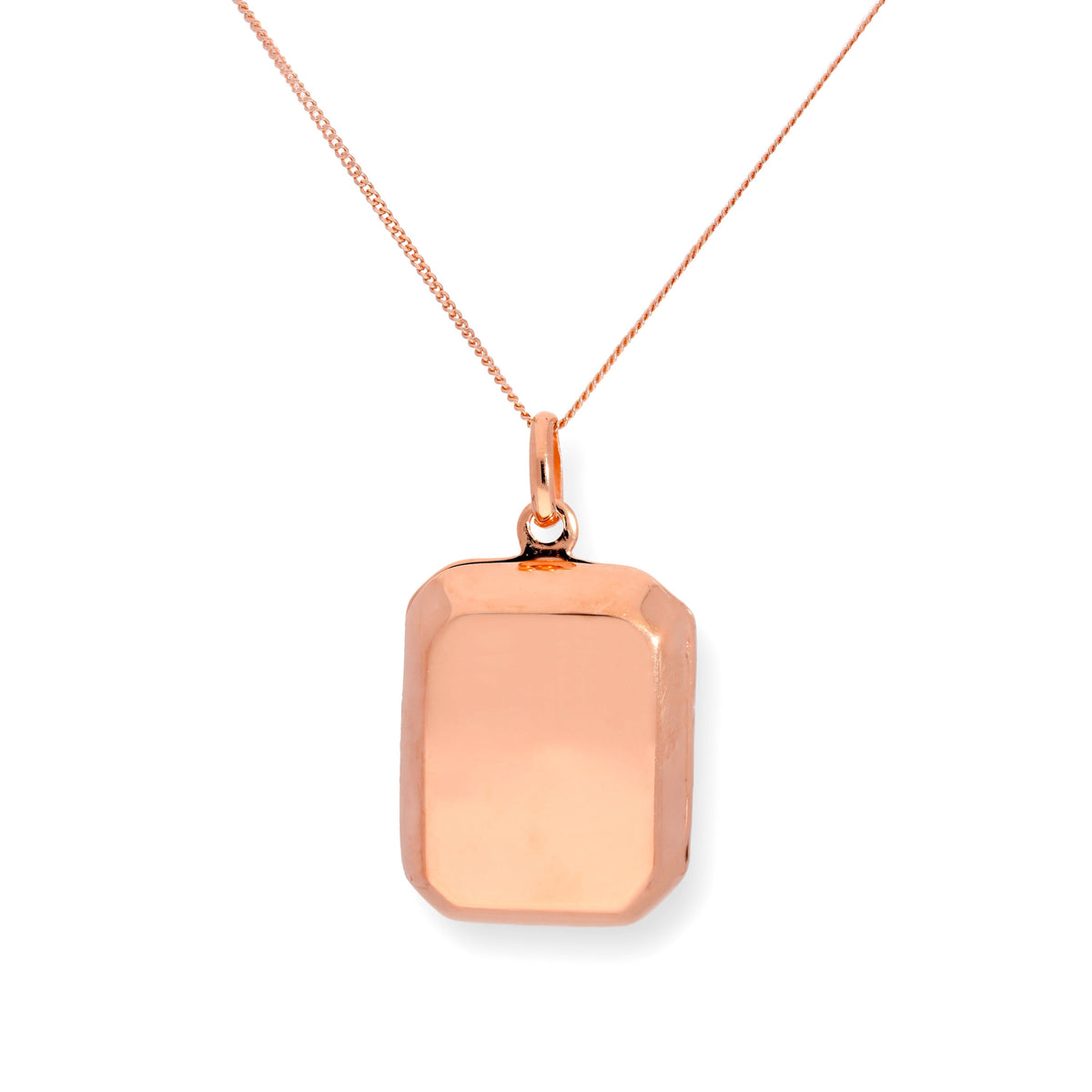 Médaillon octogonal gravable en argent sterling plaqué or rose de 40 à 55 cm