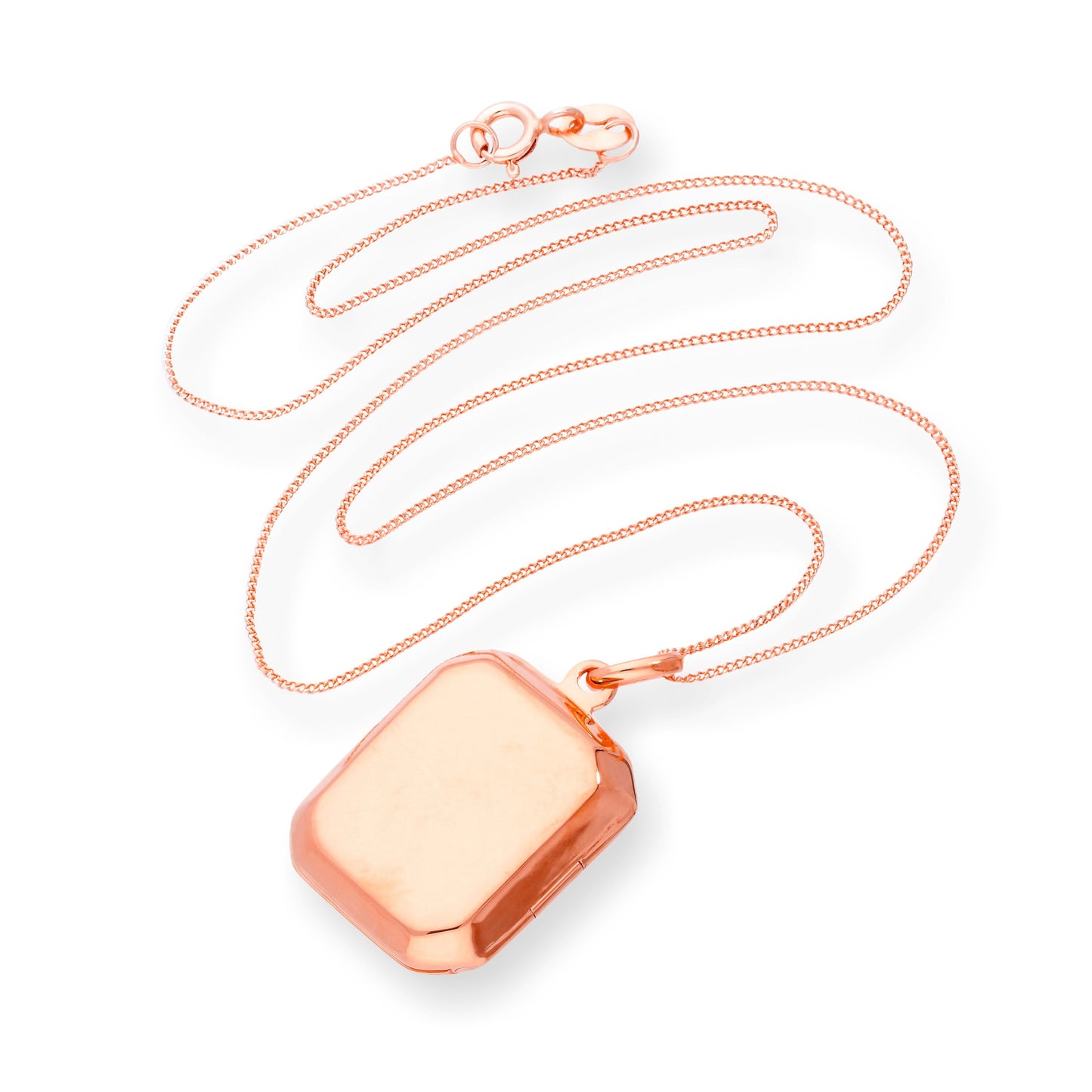 Médaillon octogonal gravable en argent sterling plaqué or rose de 40 à 55 cm