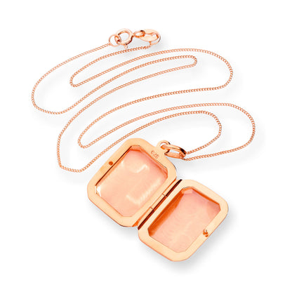 Médaillon octogonal gravable en argent sterling plaqué or rose de 40 à 55 cm