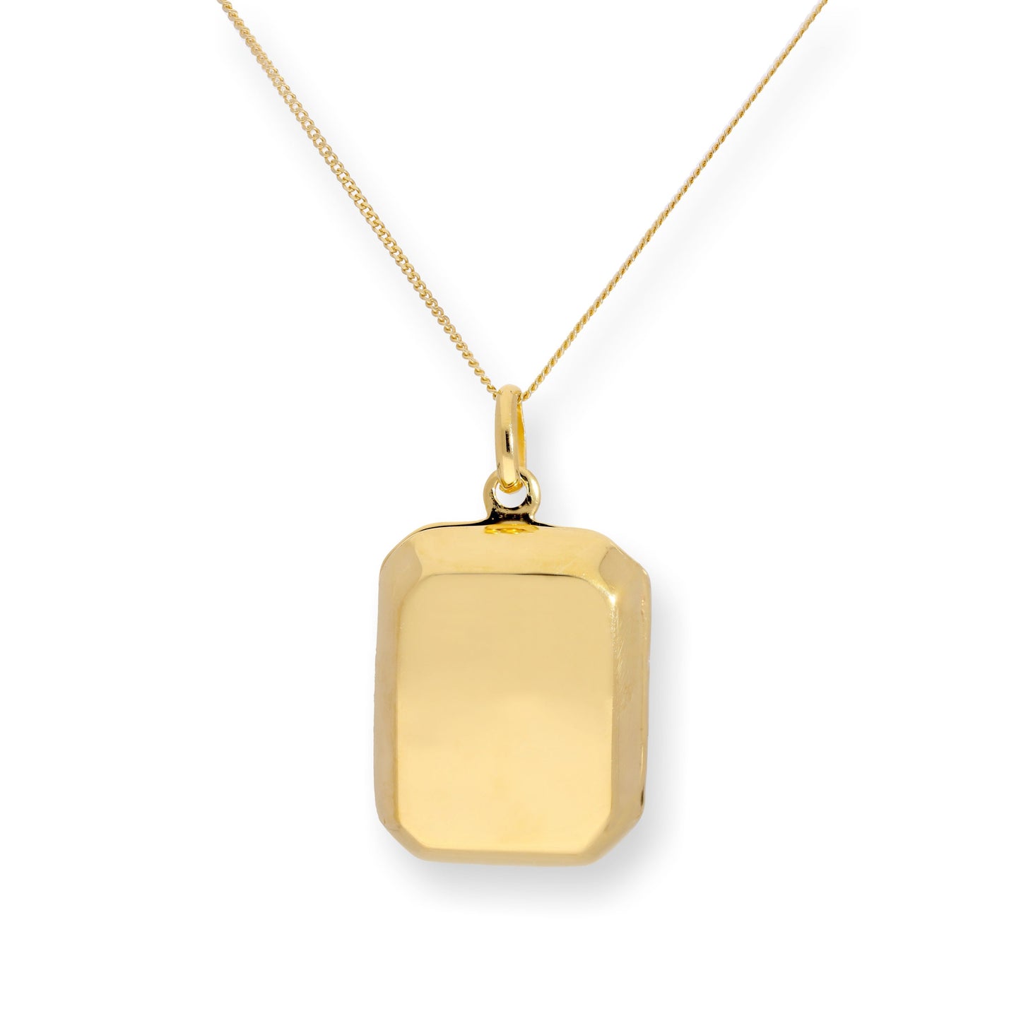 Médaillon octogonal gravable en argent sterling plaqué or de 40 à 55 cm