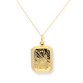 Médaillon octogonal gravé en argent sterling plaqué or de 40 à 55 cm