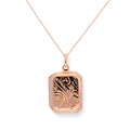 Médaillon octogonal gravé en argent sterling plaqué or rose de 40 à 55 cm