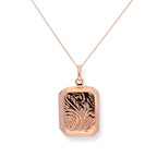 Médaillon octogonal gravé en argent sterling plaqué or rose de 40 à 55 cm
