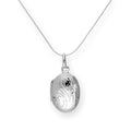 Médaillon ovale gravé en argent sterling sur chaîne de 35 à 70 cm