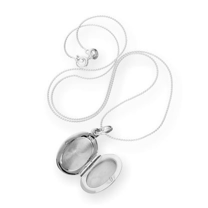 Médaillon ovale en argent sterling gravable sur chaîne de 40 à 55 cm