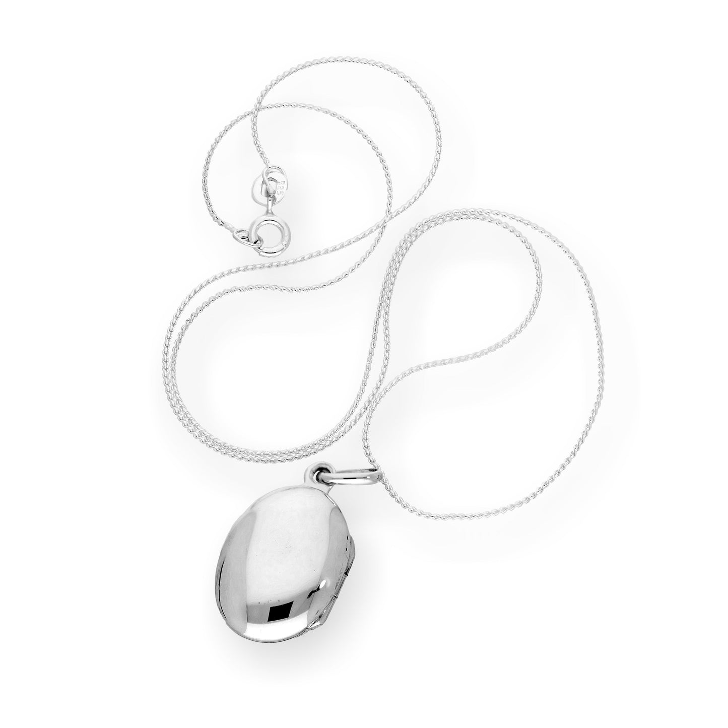 Médaillon ovale en argent sterling gravable sur chaîne de 40 à 55 cm