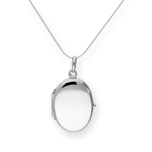 Médaillon ovale gravable en argent sterling sur chaîne de 40 à 55 cm