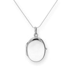 Médaillon ovale gravable en argent sterling sur chaîne de 40 à 55 cm