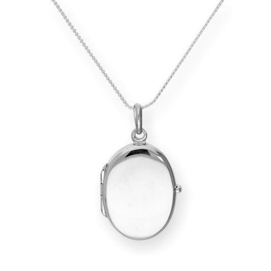 Médaillon ovale gravable en argent sterling sur chaîne de 40 à 55 cm