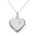 Médaillon en forme de cœur gravable en argent sterling et cristal CZ sur chaîne de 35 à 80 cm