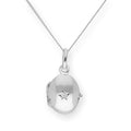 Médaillon ovale gravable en argent sterling et cristal CZ sur chaîne de 40 à 55 cm