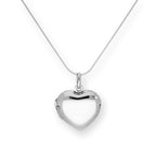 Médaillon en forme de cœur gravable en argent sterling sur chaîne de 40 à 55 cm