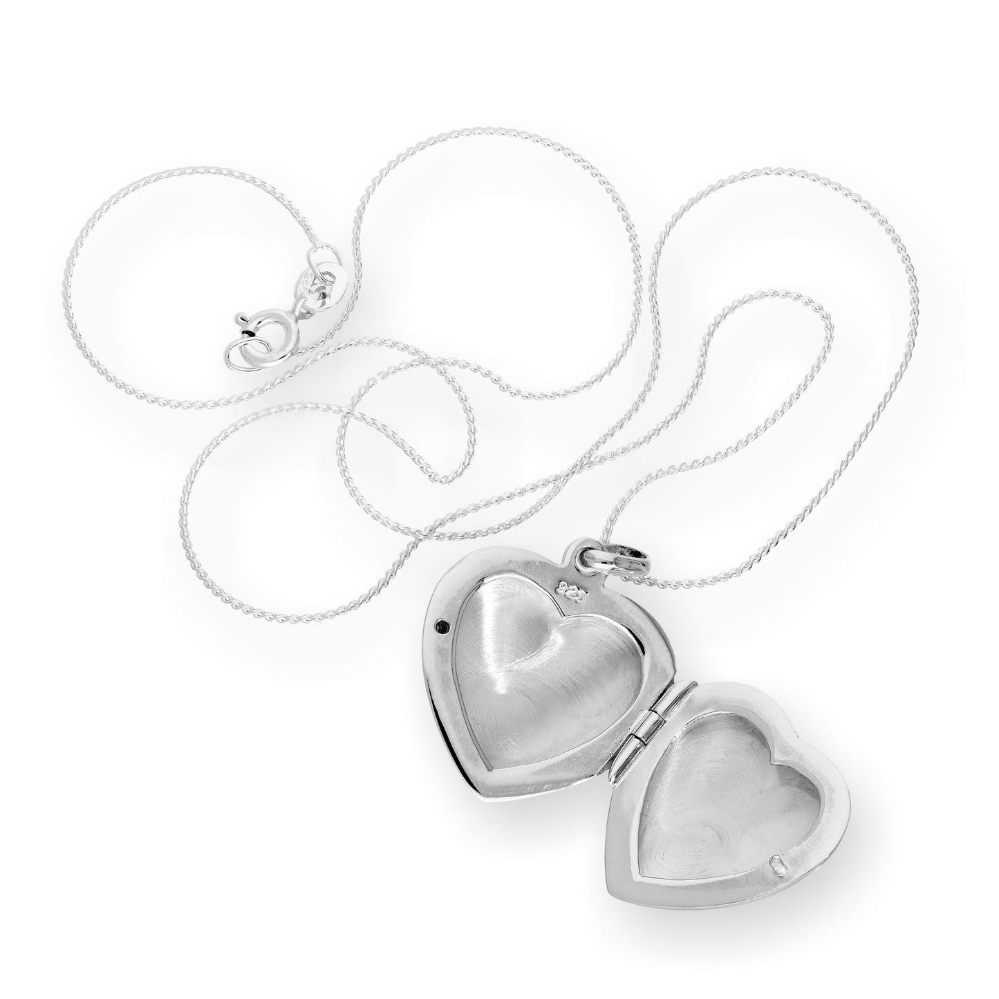 Médaillon en forme de cœur gravable en argent sterling sur chaîne de 40 à 55 cm
