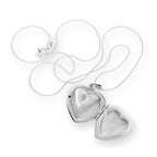 Médaillon en argent sterling gravé en forme de cœur sur chaîne de 40 à 55 cm