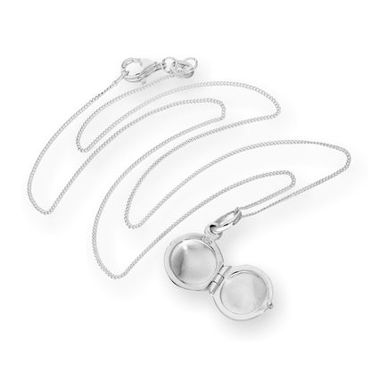Petit médaillon rond gravable en argent sterling sur chaîne de 40 à 55 cm