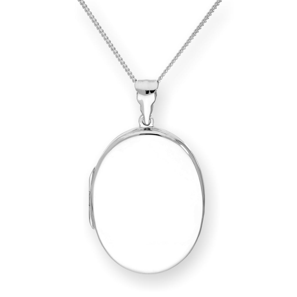 Grand médaillon ovale en argent sterling gravable sur chaîne de 40 à 61 cm