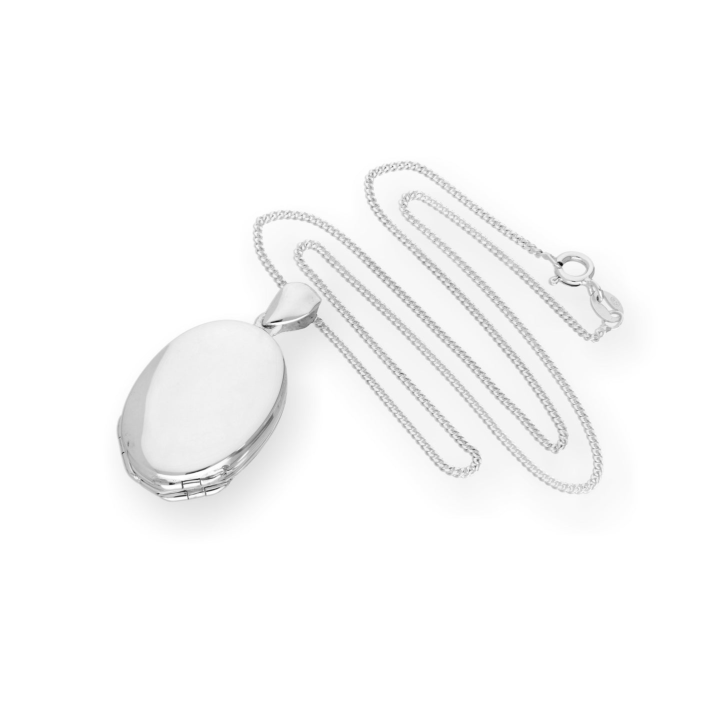 Médaillon familial ovale en argent sterling avec 4 photos sur chaîne de 40 à 61 cm