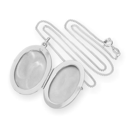 Grand médaillon ovale gravable en argent sterling de 40 à 61 cm