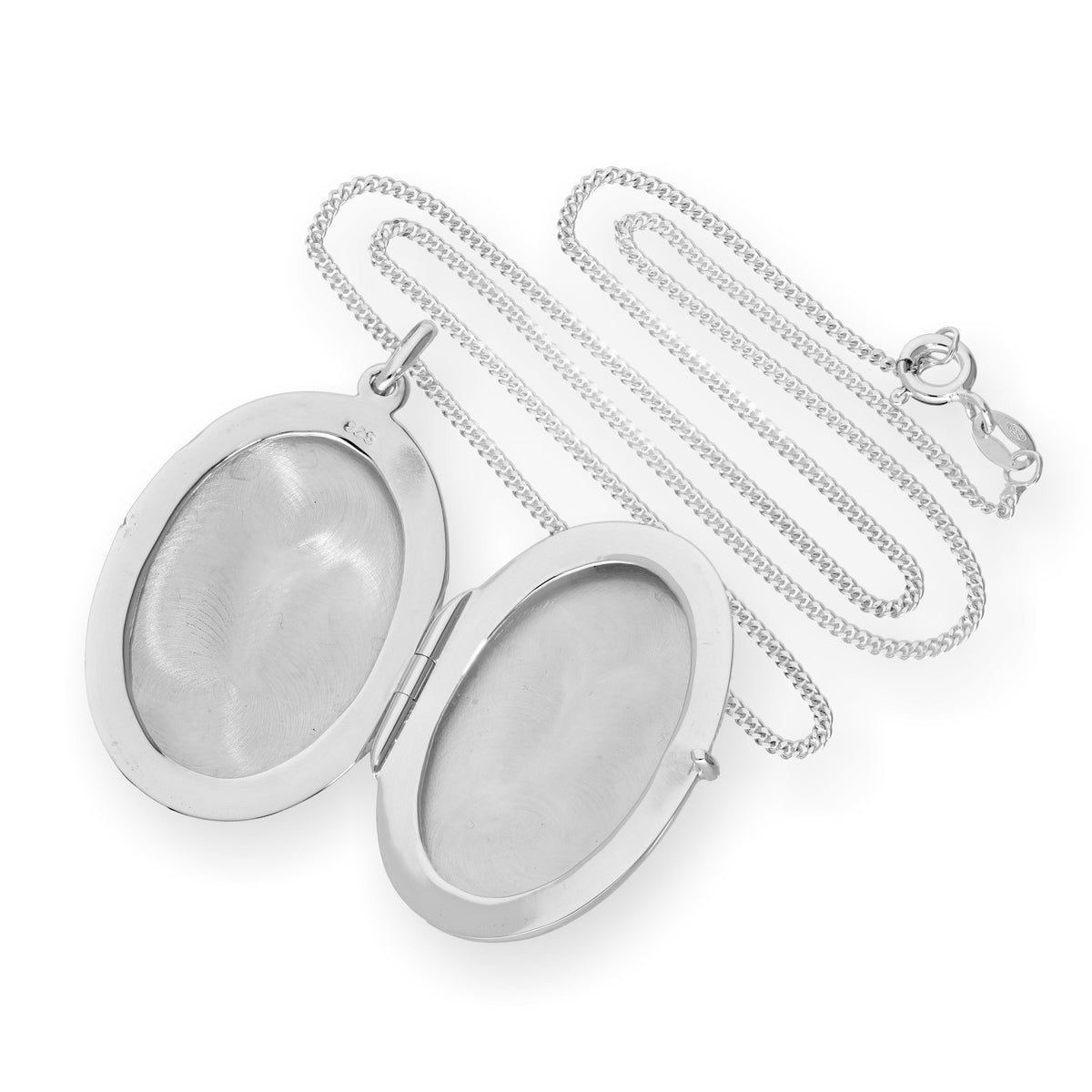 Grand médaillon ovale gravable en argent sterling de 40 à 61 cm