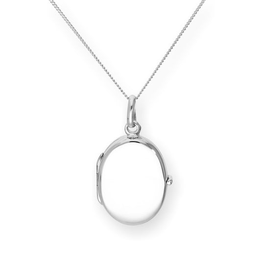 Médaillon ovale gravable en argent sterling sur chaîne de 40 à 55 cm