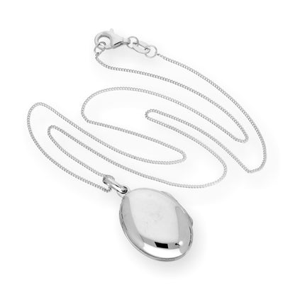 Médaillon ovale en argent sterling gravable sur chaîne de 40 à 55 cm