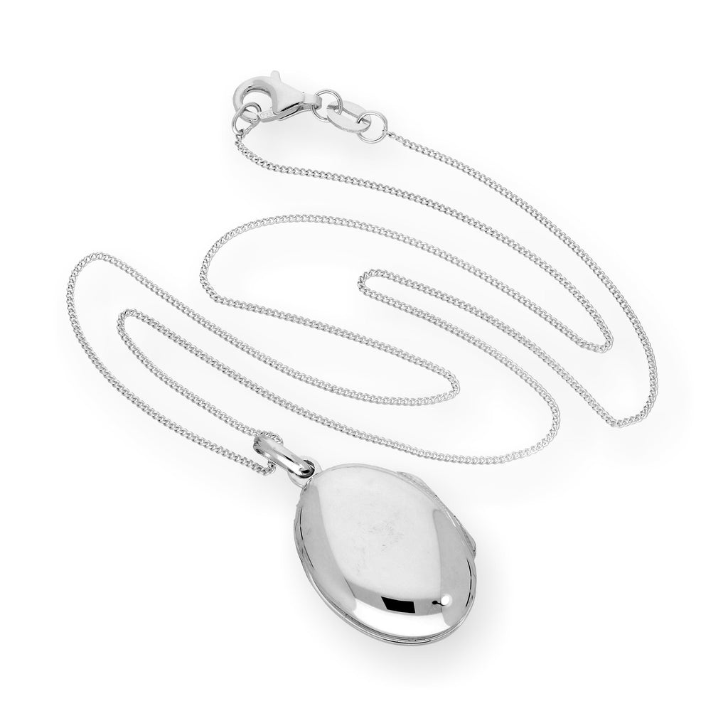 Médaillon ovale en argent sterling gravable sur chaîne de 40 à 55 cm
