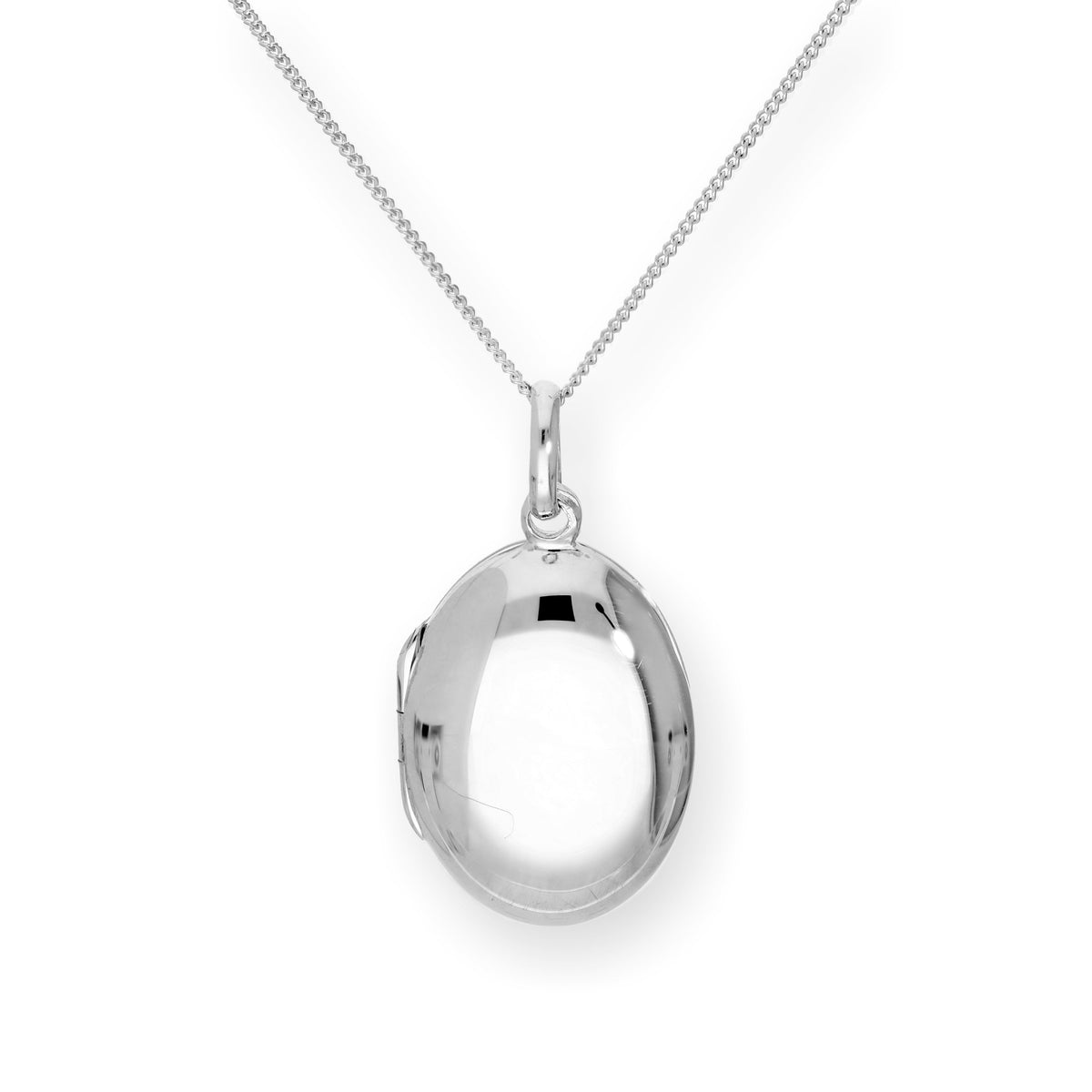 Médaillon ovale en argent sterling gravable sur chaîne de 40 à 55 cm