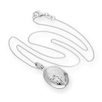 Médaillon ovale gravé en argent sterling de 40 à 55 cm