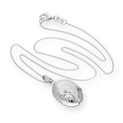 Médaillon ovale gravé en argent sterling de 40 à 55 cm