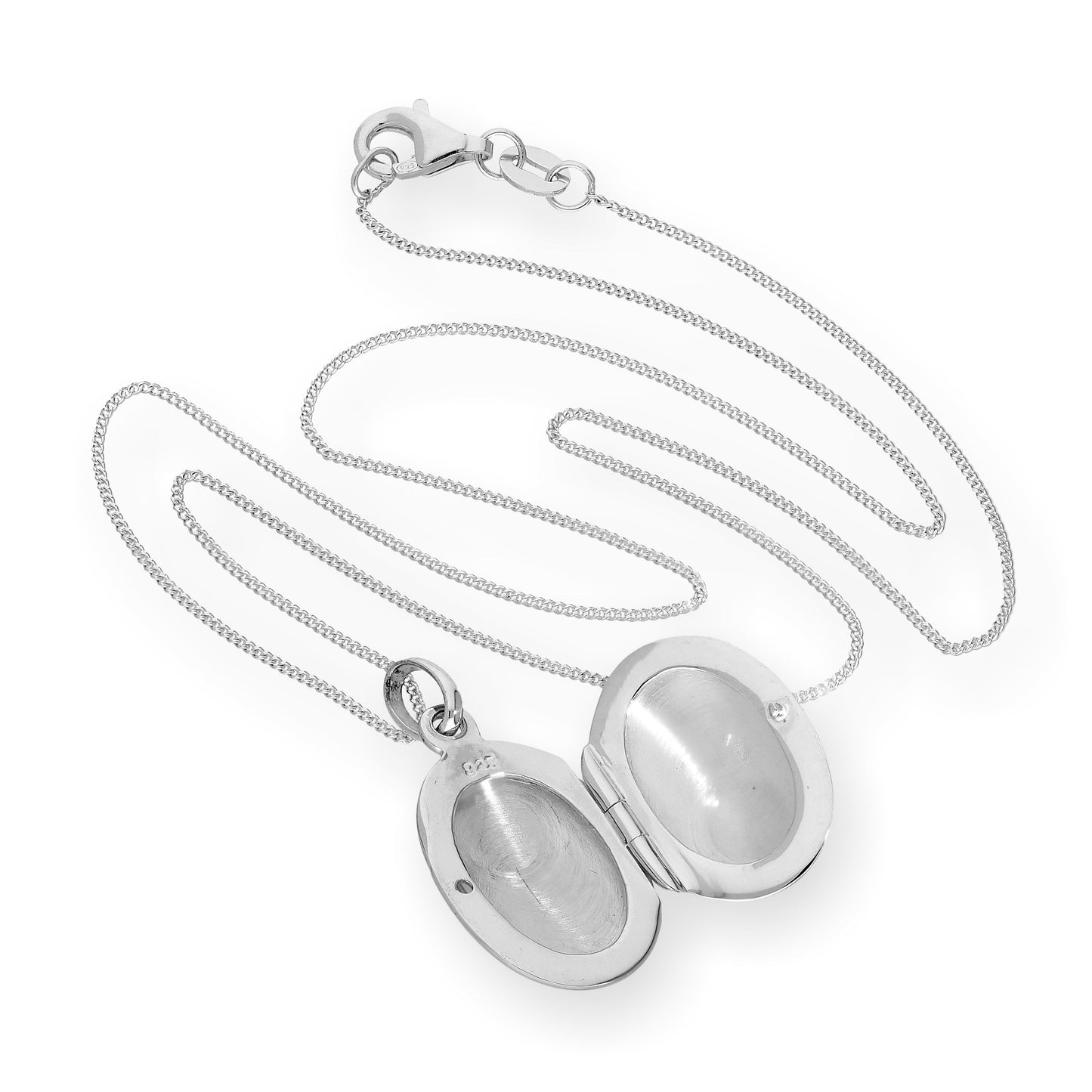 Médaillon ovale gravé en argent sterling de 40 à 55 cm