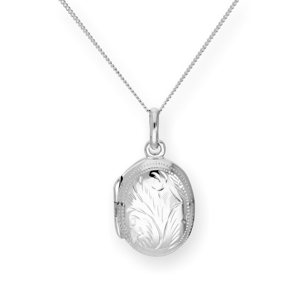 Médaillon ovale gravé en argent sterling de 40 à 55 cm
