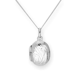 Médaillon ovale gravé en argent sterling de 40 à 55 cm
