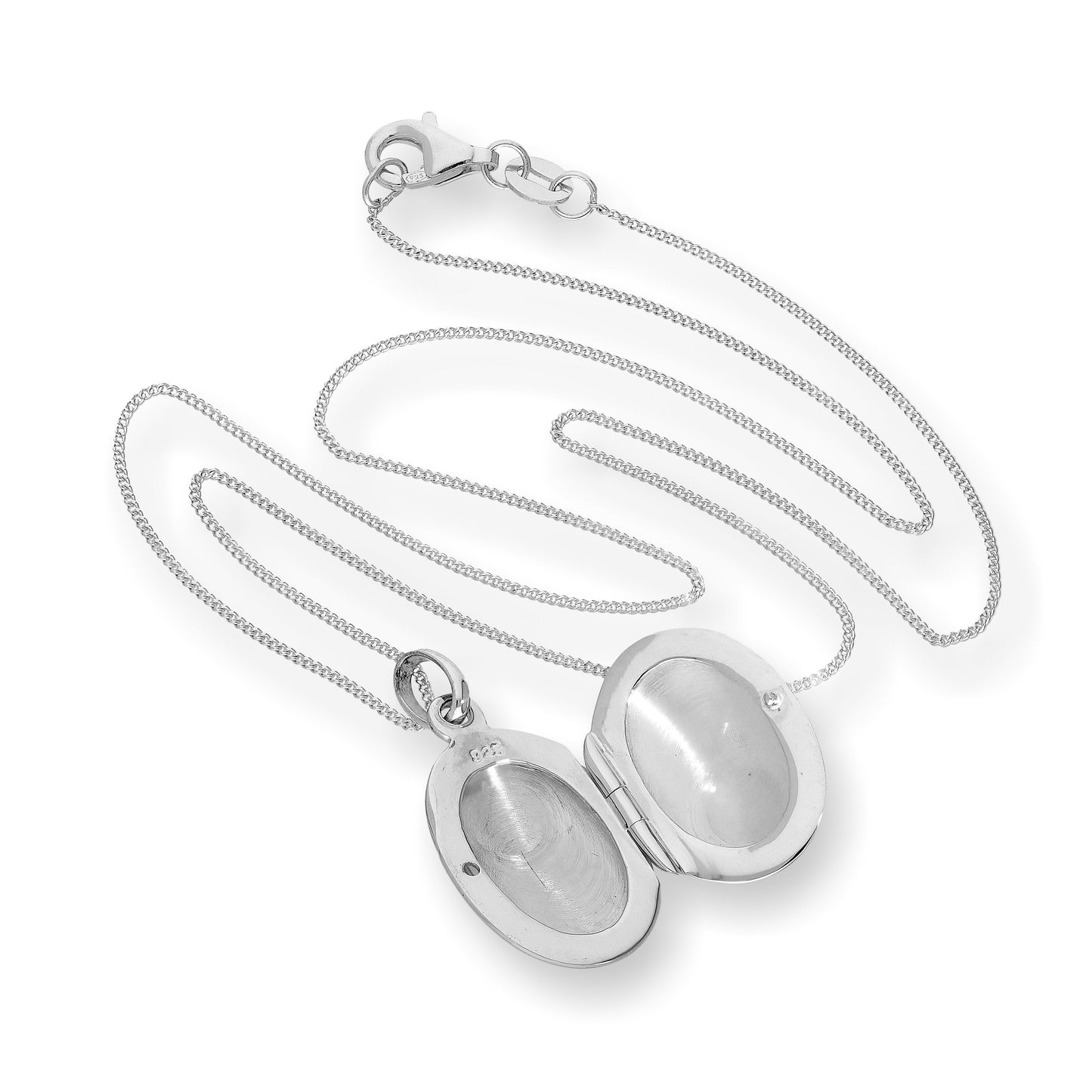Médaillon ovale gravable en argent sterling de 40 à 55 cm