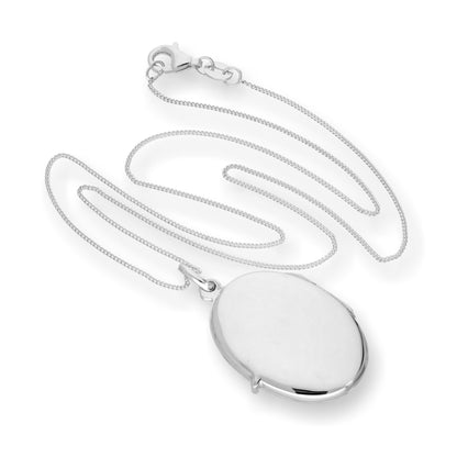 Médaillon ovale en argent sterling gravable de 40 à 55 cm