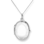 Médaillon ovale gravé en argent sterling de 40 à 55 cm