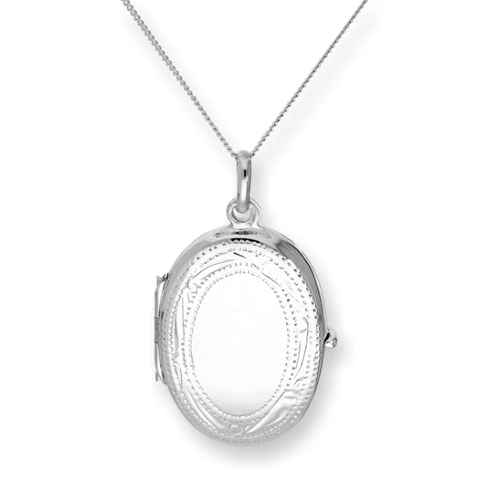 Médaillon ovale gravé en argent sterling de 40 à 55 cm