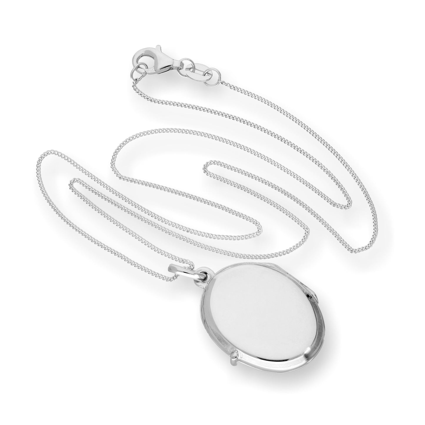 Médaillon ovale gravable en argent sterling de 40 à 55 cm